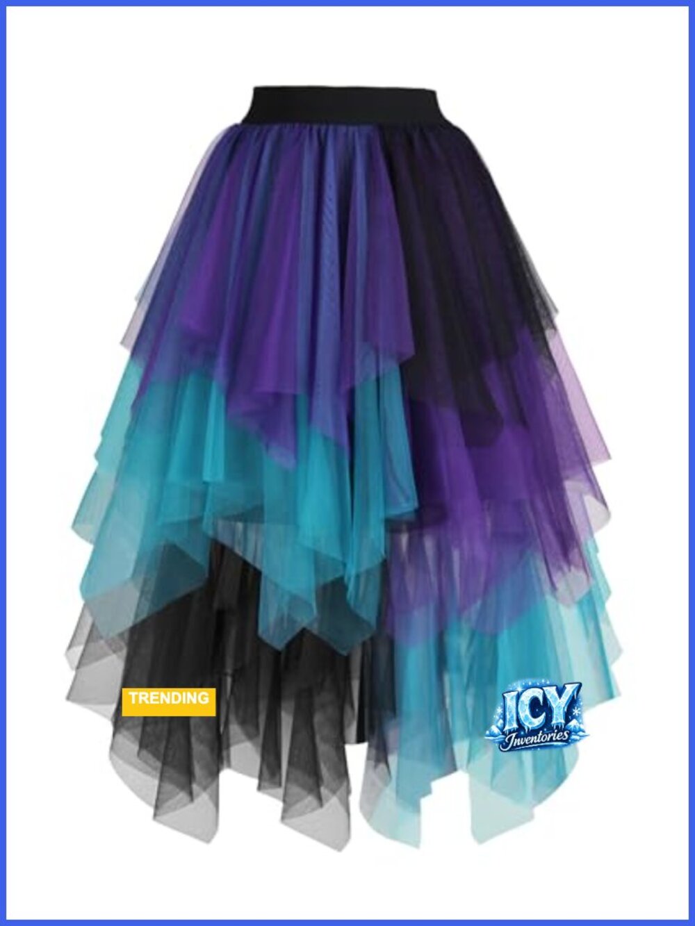Layered Mesh Tutu Skirt High Waisted A-Line Midi Party